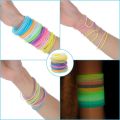 100 pieces of silicone jelly bracelets, glowing 80s hairbands, multi-color rainbow silicone wristbands, Valentine's Day bracelet. 