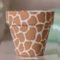 painted clay plant pot. 