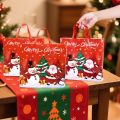 6pcs Christmas Reusable Gift Bags with Handles Durable Plastic Xmas Tote Bags Gifts Wrapping Shopping Christmas Decorations 2025. 