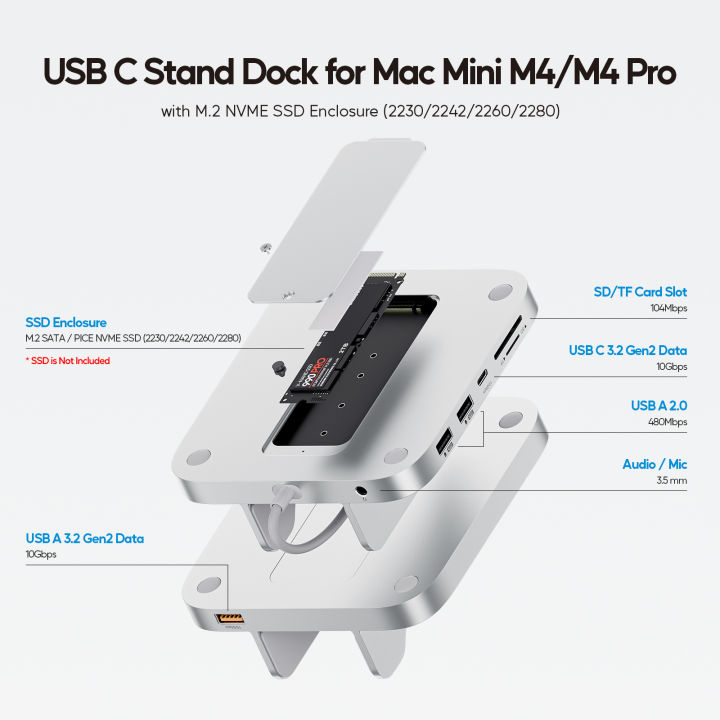 PULWTOP%20Vertical%20Mac%20Mini%20M4%20Dock%20with%204TB%20SSD%20Enclosure,%20USB%20A/C%203.2%2010%20Gbps,%20USB%20A%202.0,%20SD/TF,%20Audio%20for%20Mini%20M4%20/%20M4%20Pro%202024%20-%20Image%202
