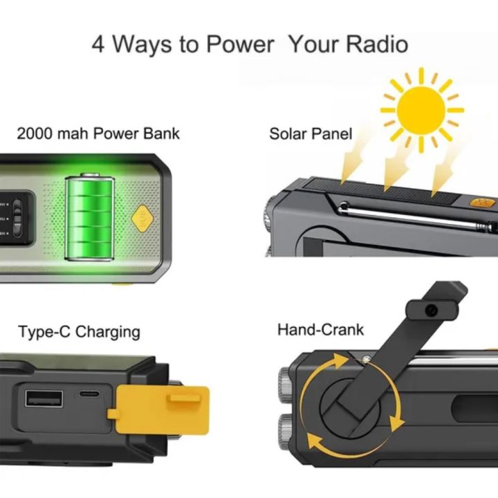 Weather%20Radio%20Emergency%20Multifunctional%20Radio%20FM%20AM%20WB%20Hand%20Crank%20Solar%20USB%20Charging%202000mAh%20Power%20Bank%20LED%20Flashlight%20Torch%20-%20Image%203