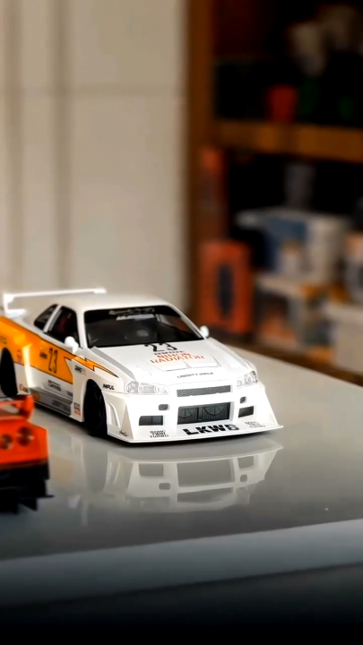 🚀 Jinlifang 1:24 Nissan Skyline GTR R34 Wide Body Diecast Model Car | Alloy Modified Sports Car with Sound, Light & Pull-Back Action | JDM Collector's Edition Toy Gift for Car Enthusiasts & Kids ✨🔊💡