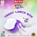 Compartment Treat Lunch Box for Kids Girls Cartoon pattern Portable Students Treat Box with Fork Spoon Sandwich Snack Food Box. 