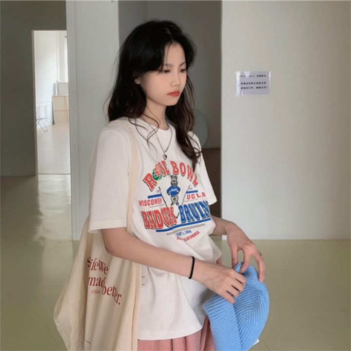 2025Printed%20Short%20Sleeve%20Plus%20Size%20Women's%20Short%20Sleeve%20T-Shirt%20Summer%20Loose%20Women's%20T-Shirt%20High%20Quality%20Letter%20Pattern%20CCXX224%20-%20Image%204