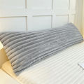 1PC solid color striped plush pillowcase, extended single and double couple pillow core case, soft and comfortable (coreless).