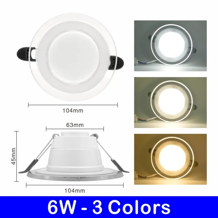 10pcs/lot%20LED%20Downlight%206W%20LED%20Lamp%20220V%20Spotlight%20Recessed%20Round%20Panel%20Light%203%20Colors%20Changeable%20Indoor%20Lighting%20Down%20Light%20-%20Image%207