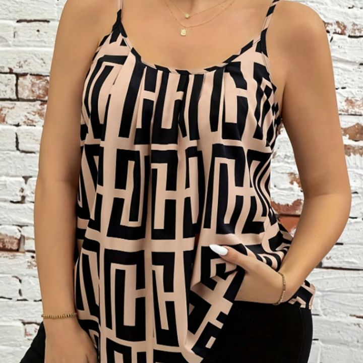 Plus%20size%20women's%20clothing%20elegant%20and%20fashionable%20contrast%20printed%20suspender%20tops%20spring,%20summer%20and%20autumn%20style%20-%20Image%206
