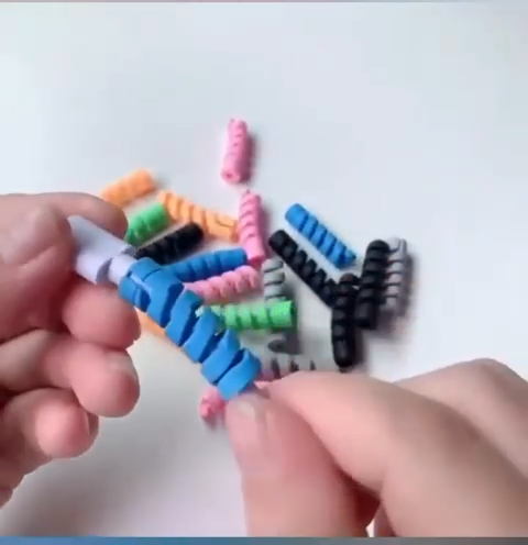 Pack of 4 Spiral Silicone Cable Protector Wire Protector for Chargers, Headphones, Mouse, and Cables Eco-friendly and Durable