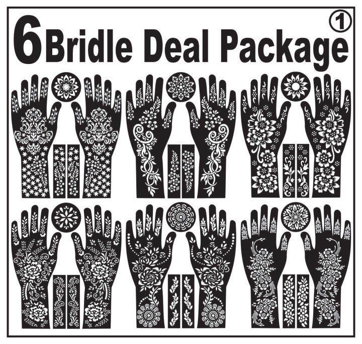 Bridle Mehndi Designs Arabic Henna Mehndi Bridal Stencils Stickers for Girls Hand Bridal Sticker1