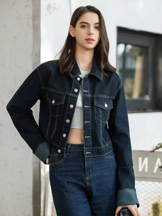 HH%20Women%20Fashion%20Denim%20Set%20Casual%20Lapel%20Long%20Sleeve%20Crop%20Jacket%20Buttons%20Female%20Vintage%20Wide%20Leg%20Loose%20Jeans%20Long%20Pants%20-%20Image%204
