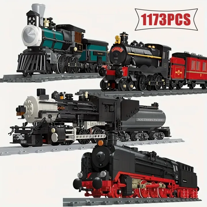 Creative Steam Train Railway Series Building Blocks Model Children's ...
