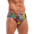 Abstract Geometric Graffiti Fashion Swimming Trunks  Men's Briefs Swimwear Stretchy Comfortable Casual Beach Surf Shorts. 