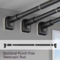 Adjustable Stainless Steel Shower Curtain Rod Clothes Drying Rack No-Drill Telescopic Pole for Laundry Room Bathroom. 