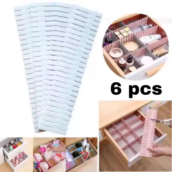 6Pcs DIY Adjustable Drawer Dividers – Plastic Partition Boards for ...