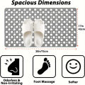 1pc Bathroom Non-Slip Mat With Suction Cup, 43x75cm Bath Rug, Shower Mat Round Hole Design, Bathroom Massage Ring, Quick Drain. 