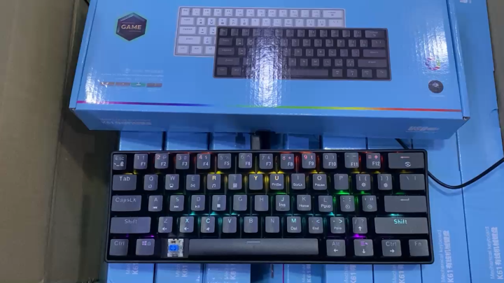 RGB Gaming Keyboard - Mechanical Keyboard Blue Switch Wired/Wireless Mini RGB Keyboard 61 / 87 Keys With & With Out Numpad - RGB Light Mechanical Keyboard Black/White - Detachable TYPE-C Wired/Wireless For Professional Gaming - Compatible With PC & Laptop