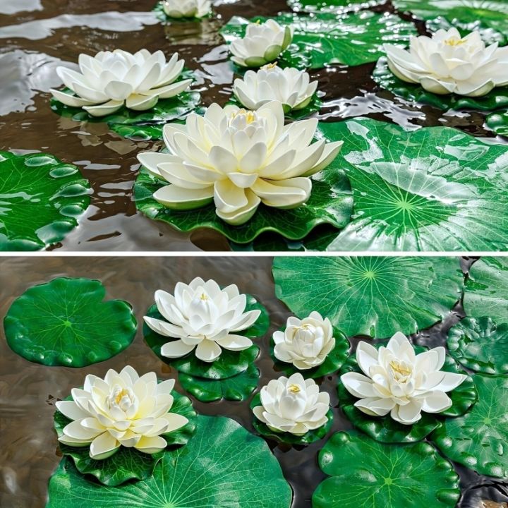 5/7pcs,%20Artificial%20Lotus,%20Realistic%20Water%20Floating%20Foam%20Lotus,%20Fake%20Water%20Lily%20Leaves,%20Home%20Garden%20Yard%20Pond,%20Home%20Decor%20-%20Image%204