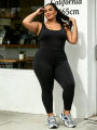 Plus Size Women Workout  Jumpsuit Yoga  Bodycon One Piece Tank Top Leggings Romper Plus Jumpsuit. 