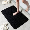 Absorbent velvet memory foam bath mat 15 x 23 Inch Pebble Embossed Washable & Anti Slip Floor Mat, Room Mat, Bath Room Toilet Mat, Decoration Area Rug. 