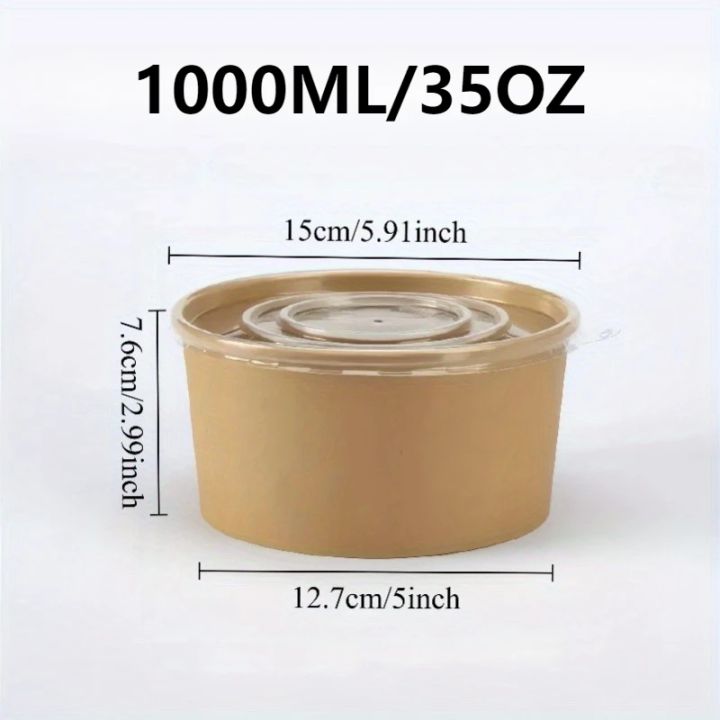 10/20PCS%20Disposable%20Covered%20Kraft%20Paper%20Bowl%20Fruit%20Salad%20Picnic%20Bento%20Takeaway%20Kitchen%20Packaging%20Box%20Circular%20Food%20Container%20-%20Image%207