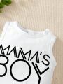 Summer Baby Boy Letter Graphic Bodysuit & Shorts. 