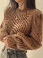 Loose Vintage Harajuku Lantern Long Sleeve Women Sweater Korean Autumn Winter Knitwear Soft Warm Tops Chic Solid Femme Sweater. 