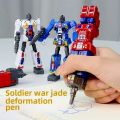 2IN1 Transformation Robot Toy Deformable Ballpoint Pen Rotary Joint Robot Deformation Action Figure Model Toys Deformed Robot. 