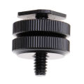 ‥1Pcs 1/4 Hot Shoe Mount Phone Holder Dual Nut Cold Shoe Adapter Bracket For DSLR Camera Accessories. 
