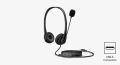 HP Stereo USB Headset, Plug-and-Play USB-A, Built-in Noise-canceling mic, Adjustable Head Strap, Padded Ear Cushions, 360-degree Bendable mic,. 