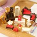 1/12 Dollhouse Simulation Mini Furniture Model Dollhouse Living Room Scene Decoration Dolls House Ornament Pretend Play Toys.