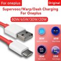 Original Oneplus 6.5A USB to C Cable  for 9 9R Nord N10 CE 5G Warp Charge Type-C Dash Cable 6A Fast Charge For One Plus 8 7 Pro 7t 7 T 6t 6 Warp Charger. 