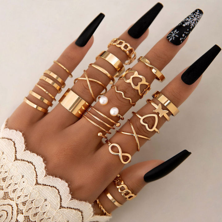 Vintage%20Elegant%2066%20Piece%20Fashion%20Ring%20Set%20Gold%20Color%20Pearl%20Geometric%20Rings%20Design%20for%20Women%20Daily%20Party%20Wear%20Jewelry%20Gifts%202024%20-%20Image%206