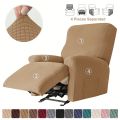 Recliner Sofa Cover Lazy Chair Solid Color Cushion Cover Stretch Spandex Couch Slipcovers Non Slip Armchair Slipcovers 4pcs/set. 