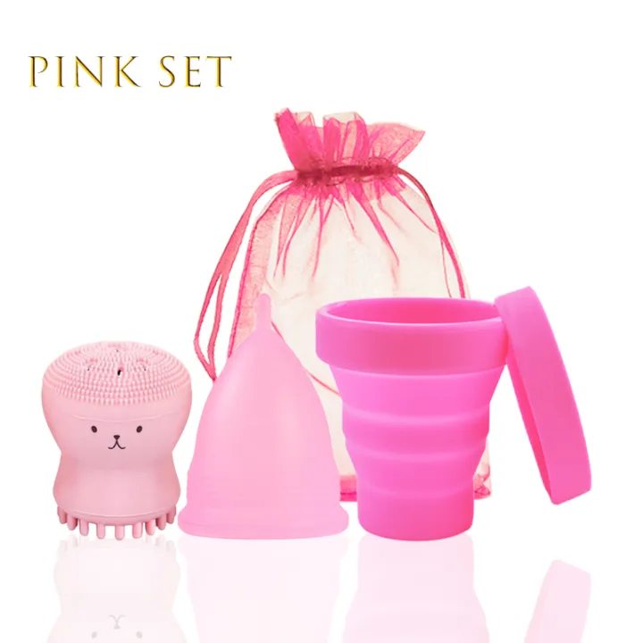 Silicone%20Menstrual%20Cup+Folding%20Cup,used%20for%20Female%20Menstrual%20Period,Reusable%20Menstruation%20Collector+Face%20Cleansing%20Brush%20-%20Image%202
