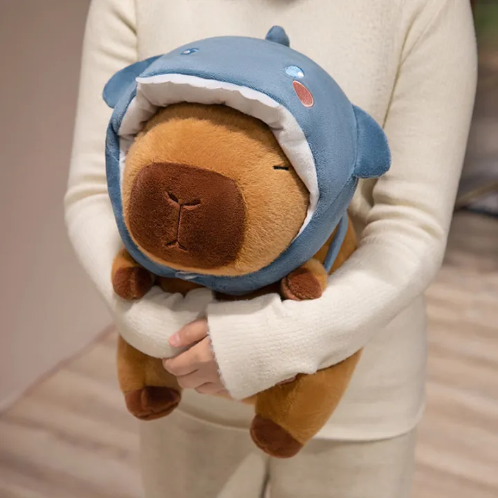 Cute%20Shark%20Head%20Backpack%20Plush%20Toy%20with%20Capybara%20Design%20Adorable%20Stuffed%20Doll%20%20Birthday%20and%20Holiday%20%20for%20Kids%20or%20Friends%20-%20Image%202