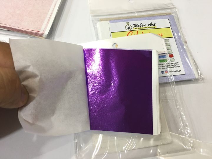Color leaves foil paper sheets 8 * 9 cm  50 sheets pack each color used in painting , Resin work , Nail Art , easy to use