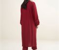embroided long shirt in red color for summer 1pc shirt and 2pc full dress for girls women ladies bet for summer. 