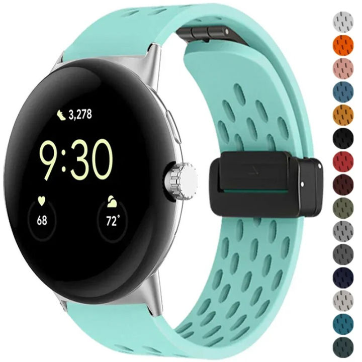 Silicone Magnetic Strap for Google Pixel Watch 2 Band Accessories Soft Sport Smartwatch Silicone Bracelet for Pixel Watch 1
