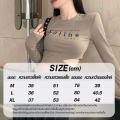 Summer fashion women's long sleeve T-shirt women's round neck T-shirt fashion blouse women waist cropped top. 