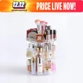 Cosmetics Organizer 360 Degree Diamond Rotatable Cosmetics Storage Box. 