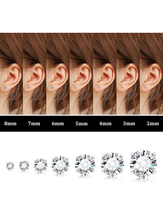 7%20Pairs%20Flat%20Back%20Stud%20Earrings%20for%20Women,%20Surgical%20Stainless%20Steel%20Earrings,%20Cubic%20Zirconia%20Cartilage%20Earring(2/3/4/5/6/7/8mm)%20-%20Image%204