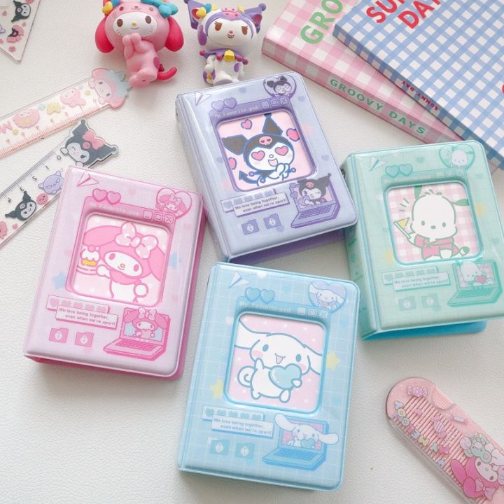 Kawaii Sanrio Hello Kitty Y2k Photo Album 3-Inch Storage Photo Album Cute Card Holder Mini Truck Accessories Cards Collect Toys