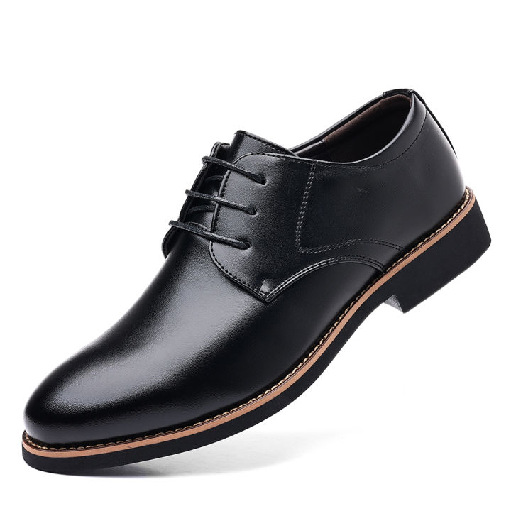 Men's Business Casual Shoes, Fashionable Lace-Up Leather Oxford Shoes, Elegant Formal Shoes