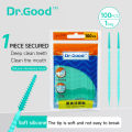 100pcs/bag mint flavored interdental brush, disposable cleaning oral tool, portable interdental brush.