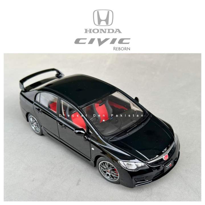 Honda Civic Reborn Black with Red Interior Diecast Model Car - [Only for Paid Orders & For 20+ Collectors]