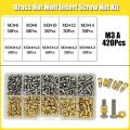420/500Pcs Stainless Steel Heat Insert Nut TS100 Brass Hot Melt Insert Nuts for Welding Internal Thread Head Bolt Insert. 