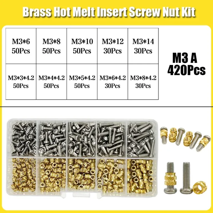 420/500Pcs%20Stainless%20Steel%20Heat%20Insert%20Nut%20TS100%20Brass%20Hot%20Melt%20Insert%20Nuts%20for%20Welding%20Internal%20Thread%20Head%20Bolt%20Insert%20-%20Image%202