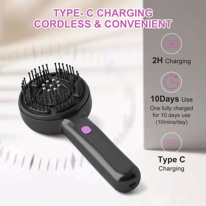 Handheld Electric Head Massage Comb Essential Oil Red Light Scalp ...