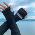 Unisex Cycling Arm Sleeves Ice Fabric Anti-UV Sunscreen Running Cycling Sleeve Outdoor Sport Anti-cursor Arm Warmers. 
