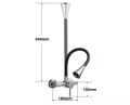 Wall Mount Kitchen Tap Single Handle Faucet Swivel Sink Mixer Tap Brushed Nickel. 